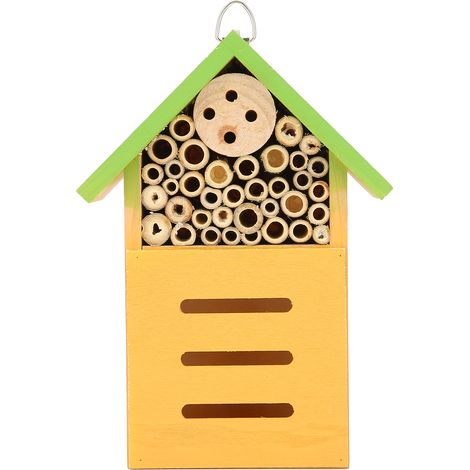 Nids en bois pour abeilles et insectes, abri suspendu pour jardin et cour. (1/5)