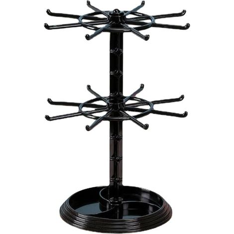 Keychain Display Stand, 2-Tier Rotating Necklace Holder for Personal Collection, Organizer Rack Stand for Bracelets, Jewelry