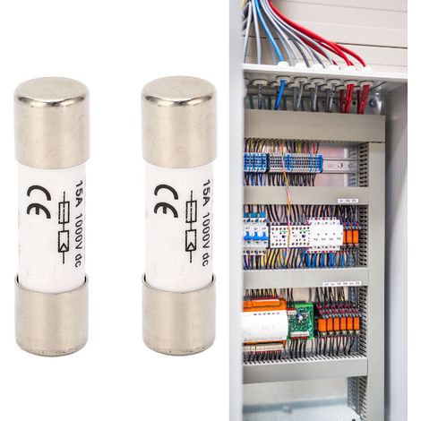 Fusible GYPV-1038 1000VDC 15A CC avec noyau photovoltaïque, vendu par paires. (1/5)