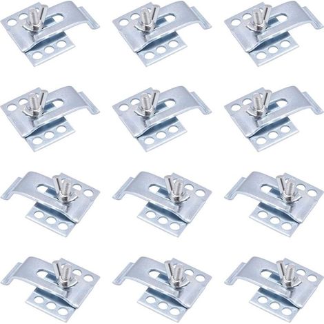 Lot de 12 supports d'évier encastrables en acier commercial avec clip robuste pour comptoir en pierre, matériel de montage d'évier (1/5)