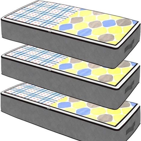 Under-Bed Storage Bags - Brand - Set of 3 - 100x50x18 cm - 92L - Waterproof