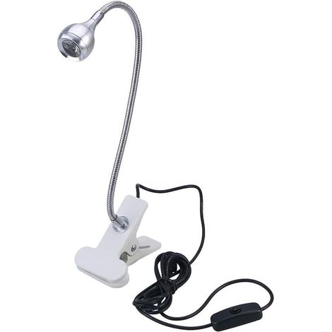 LED de lecture pour étudie/travail/couchage avec clip et interrupteur marche/arrêt Blanc clair (1/5)
