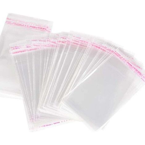 100pcs Petit Sac Bonbon Transparent Plastique Pochette Sachets Cellophane Auto-adhésifs Sachet d’Emballage Biscuit Sandwich Chocolats Perles Bijoux Cadeau(10×15cm) (1/4)