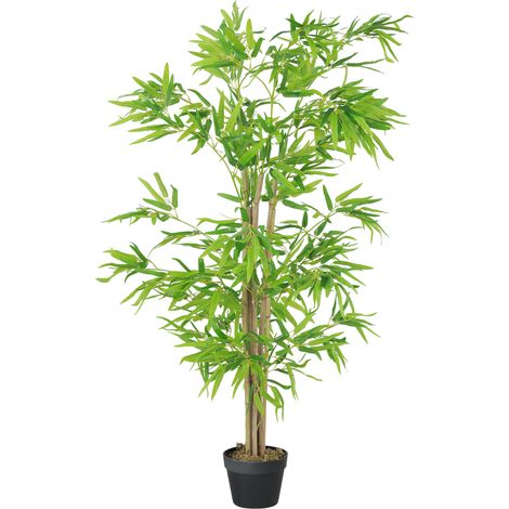 Bambù artificiale 150 cm con vaso, pianta finta in plastica verde (1/5)