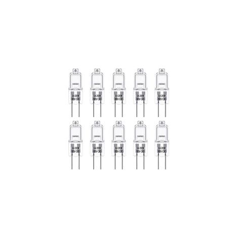 Ampoules Halogènes G4, Lámpara de base à Broche Halogène 12V 20W, Blanc Chaud 3000K, 350LM, Gradable, Lampe Halogène Basse Tension G4, Lámpara à Capsule Transparente, Paquete de 10