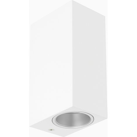 Applique da esterno ip65 lampada a parete moderna doppia luce con attacco gu10 biemissione per giardini terrazze balconi - Color: Bianco