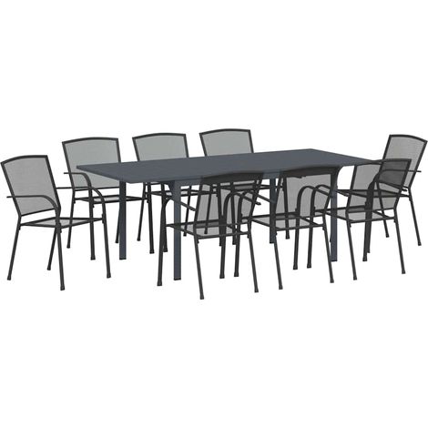 Garden Dining Set 9 pcs Steel vidaXL (1/5)