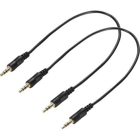 2 Pcs Câble audio jack TRS 3,5 mm 30 cm, prise stéréo mâle vers mâle 3 broches 1/8" pour casque audio, cordon auxiliaire (1/5)