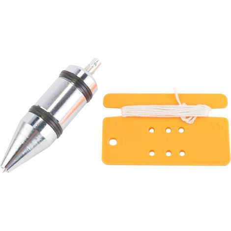 Fil à Plomb 300 g en Acier A3 chromé, Longueur 11 cm, diamètre 2,7 cm, tête Extensible, diamètre de la Pointe 0,8 mm, Cordon de 3 mètres, idéal pour Un alignement précis (1/5)