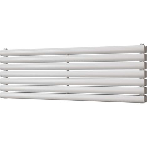 Omeara Axis - White Horizontal Radiator H406mm x W1200mm Double Panel (1/3)