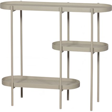 Console ovale 3 niveaux 90x28x80 cm beige