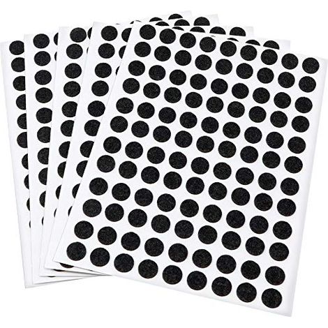 Adsamm® / 540 x feltrini autoadesivi ultrasottili/Nero/ø 10 mm/Rotondo/piedini per mobili in feltro extra fine da 1.5 mm di spessore/pad protettivi per arredi (1/4)