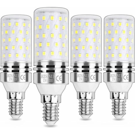[NEVER USED] 12W LED Corn Light Bulb, E14 Small Edison Screw Light Bulbs, 6000K Cool White, 1200LM, 100W Incandescent Bulb Equivalent, Non Dimmable, Pack of 4