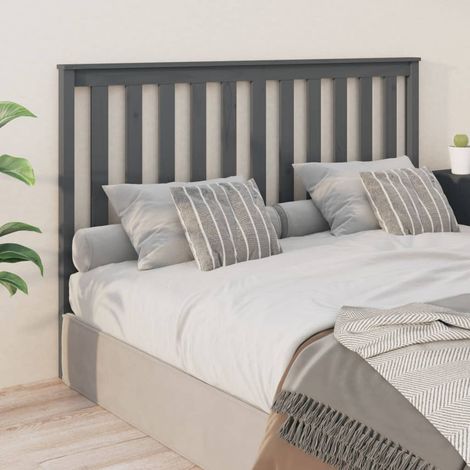 Tête de lit Gris 166x6x101 cm Bois massif de pin (1/5)