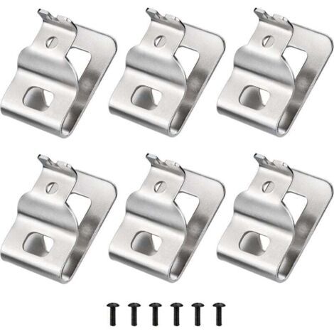 Clips de ceinture pour perceuses DeWalt, paquet de 6, acier inoxydable 304, avec vis, modèle N268241 N086039, compatibles avec les outils électriques 20V DCD980, DCD985, DCD980L2 et DCD985L2. (1/4)