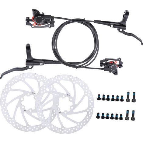 Kit de freins à disque hydrauliques pour VTT, équipé de disques de 160 mm, freins avant et arrière. (1/5)