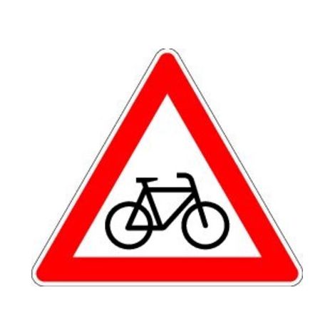 VKZ.138-10 Dreieck 900mm Radfahrer kreuzen(rechts) RAL-Gütezeichen Folie RA2 (1/2)