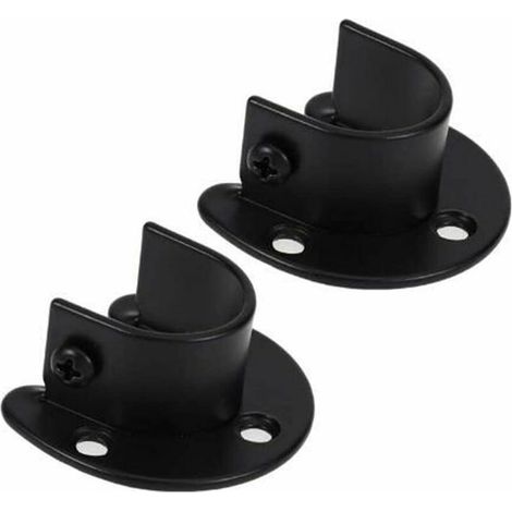 2 pièces support de tringle à vêtements mural, support de tringle à rideau, douille de tringle à rideau de douche pour tringle à vêtements de 1,26"de diamètre (1/5)