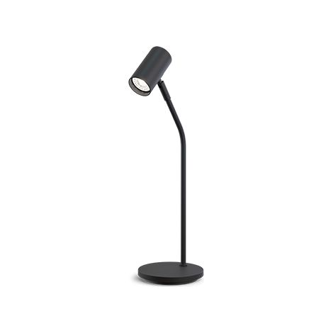 Tyson Lampe de travail de bureau structure noire, abat-jour interrupteur 1x GU10 (1/2)