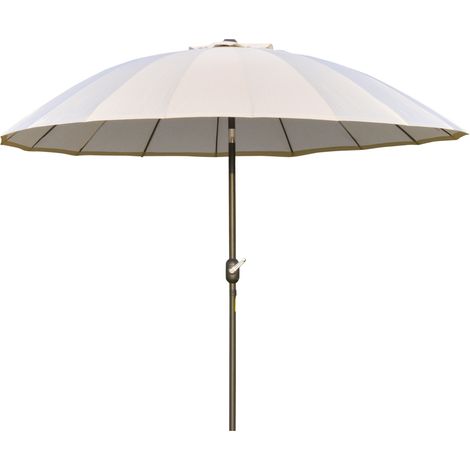 Ombrellone da Giardino Ø2,55m con Manovella Bianco Crema (1/5)