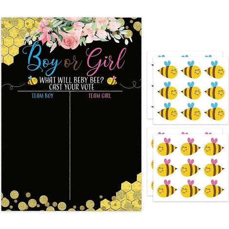 Découvrez notre lot de 36 autocollants de vote pour révélation du sexe du bébé, jeux de fête pour adultes et enfants, accessoires de baby shower, stickers surprises pour annonce parentale. (1/4)