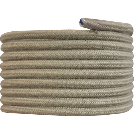 Câble électrique tissu lin, long. 3m, diam. 6.2mm - Tibelec (1/5)