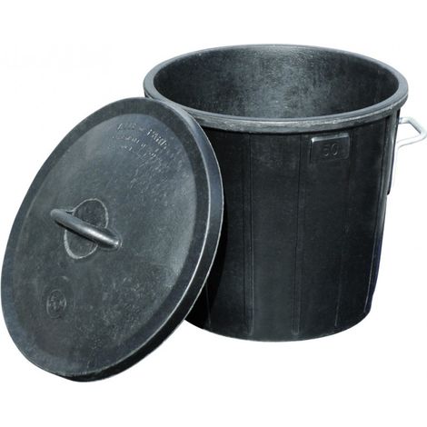 Poubelle de chantier en caoutchouc - 75 L - noir - TALIAPLAST