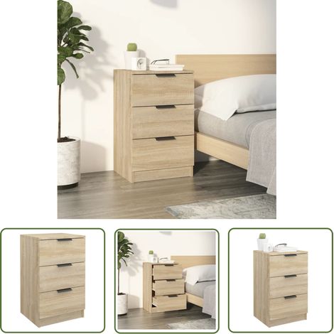 The Living Store Nachttisch Sonoma-Eiche 40x36x65 cm - Nachttisch - Wohnzimmer - Esszimmer - Schlafzimmer - Holzwerkstoff (1/5)