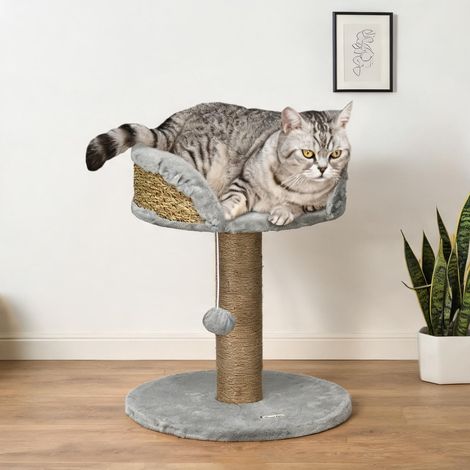 Arbre à chat gris en panneaux de particules 40 x 40 x 49 cm (1/5)