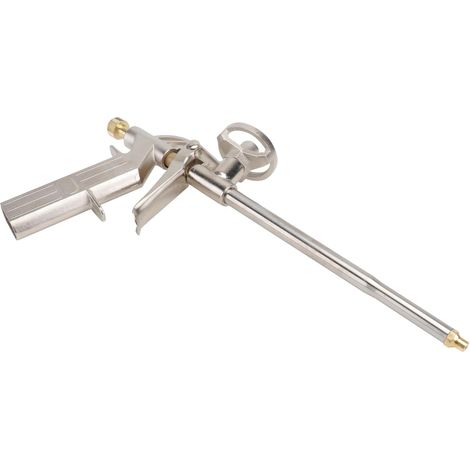 Pistolet à Mousse en Métal Argenté Design Ergonomique, Contrôle Facile du Débit et Sortie de Colle Stable pour Calfeutrage et Travaux Manuels (1/5)