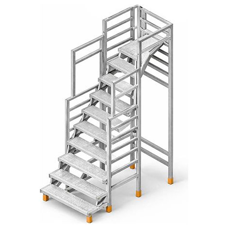 Temporäre System-Rohbautreppe - zu erreichende Höhe 2.60 à 2.84m - 858000/L