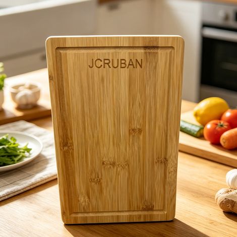 Planche à découper en bambou massif extra-épais — Planche de cuisine — Sans laque, sans cire et résistante aux moisissures (1/4)
