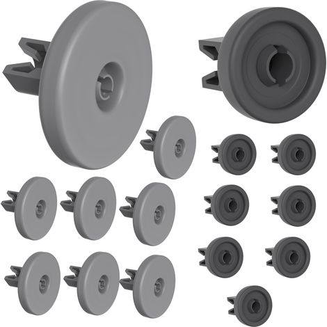 Roues de lave-vaisselle universelles pour paniers inférieur et supérieur [Lot 16] Pièces de rechange compatible avec AEG Candy Electrolux Faure Ikea (1/5)
