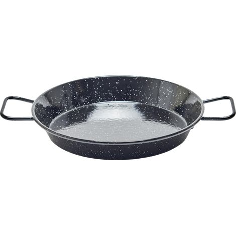 La Ideal padella per paella in acciaio smaltato, nero, 20 cm
