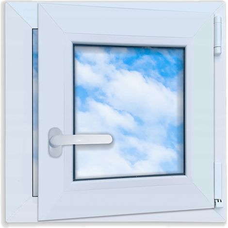 Finestra in PVC bianca 50x50 cm DESTRA nuova 500x500 mm anta ribalta doppio vetro