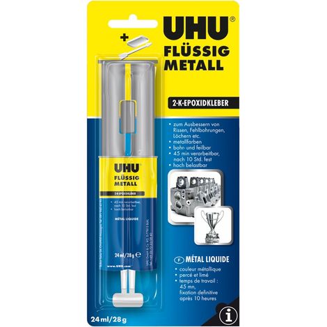 UHU Flüssigmetall Doppelkammerspritze 28 g Spezialkleber