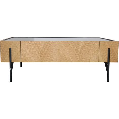 Tavolino in legno chiaro con 2 grandi cassetti SEQUOIA