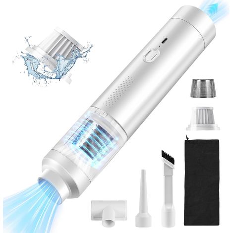 Applicable 19000 PA Aspirateur à Main Sans Fil, Mini Rechargeable 3 en 1 Puissant, Multifonctionnel pour Maison, Voiture, Bureau, Table, Canapé (Blanc) (1/5)