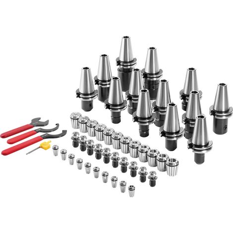 Porte-pinces de Serrage CAT40 ER16/32, 35PCS, SLN FMB ER16/32 APU, Porte-outil Mandrin à Pince Acier à Ressort avec 10 Goujons de Traction 3 Clés pour Fraiseuse, Perceuses à Colonne, Aléseuse (1/5)