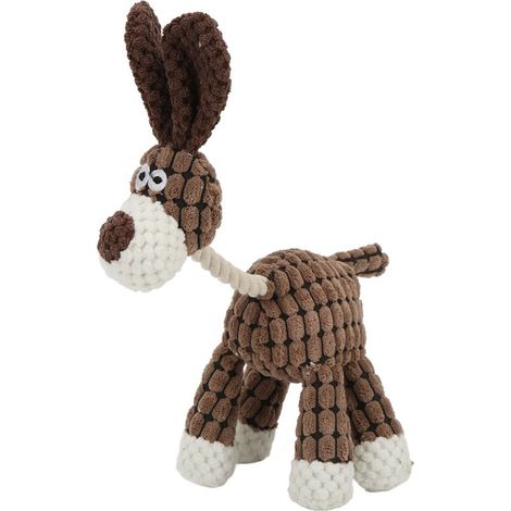 Jouet couineur interactif et durable pour le nettoyage des dents des chiens de petite, moyenne et grande taille (marron) (1/5)