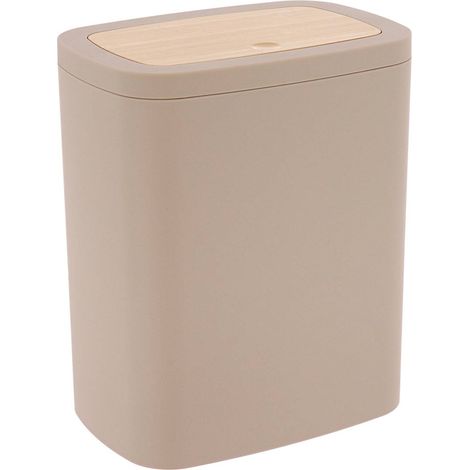 Bidone per rifiuti in abs+pvc bambù 5l - beige - Tendance