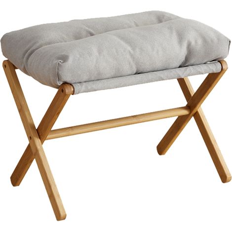 Eosnow Fußhocker faltbar x Bein moderne multifunktionale Pause mit weichem Kissen für Wohnzimmer Schlafzimmer Büro grau (1/5)