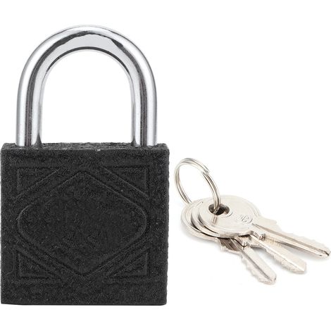 Lucchetto in ottone con nucleo rinforzato, serratura per porta in ferro nero, lucchetto portatile a doppia leva anti-scasso per serrature di ante di armadi e porte (50 mm).