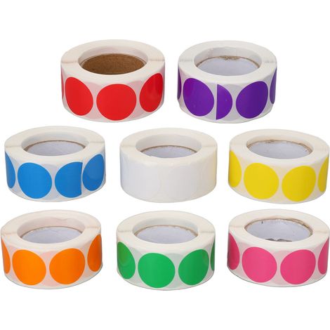 Étiquettes adhésives colorées en rouleau de 8 pour bouteilles d'huiles essentielles, cosmétiques et cadeaux (1/5)
