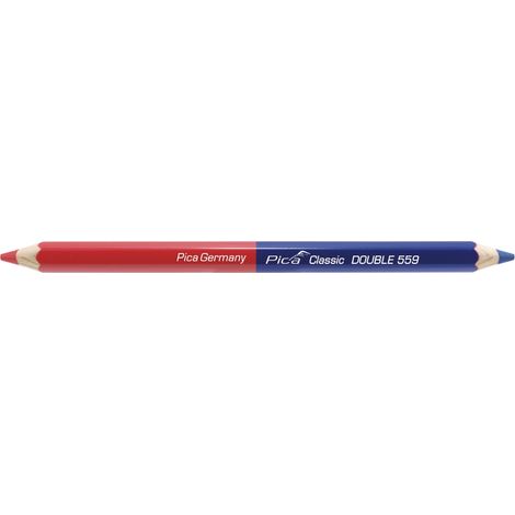 crayon double pointe rouge et bleu