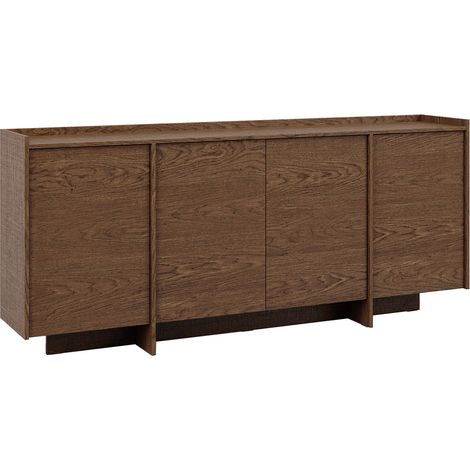 Buffet 4 portes Japandi Bois foncé (1/5)