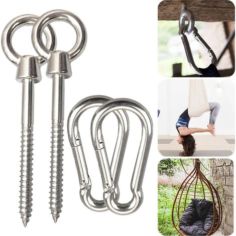 Filiyano – Kit de suspension pour hamac en acier inoxydable, lot de 2 boucles robustes (1/5)