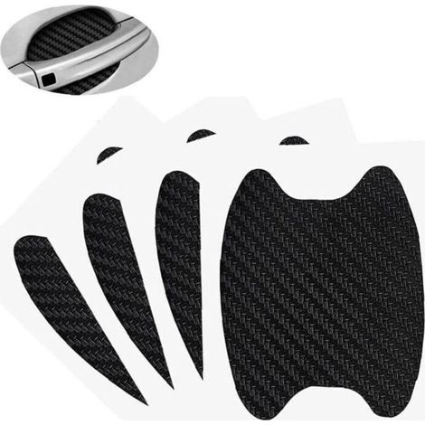 4 pièces, protecteur de tasse de porte de voiture anti-rayures en fibre de carbone, protecteur de poignée de porte de voiture non marquant (noir) (1/5)