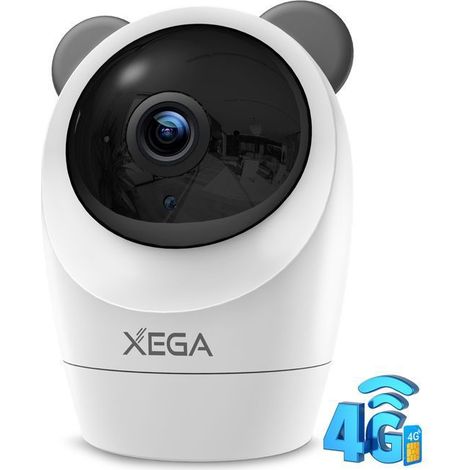 Caméra de surveillance intérieure 4G - XEGA - 2K QHD - Sans WiFi, carte SIM incluse - Rotation 355° / Vision nocturne 15 m (1/5)