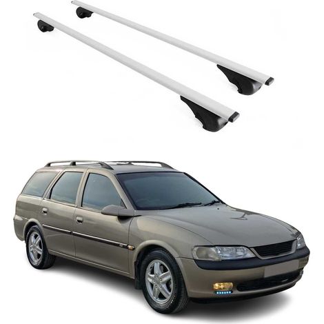 OMAC Dachträger Querträger für Opel Vectra B Kombi 1995-2002 – Abschließbar – Max. 75 kg – 2 Stangen Stahl Silber (1/5)